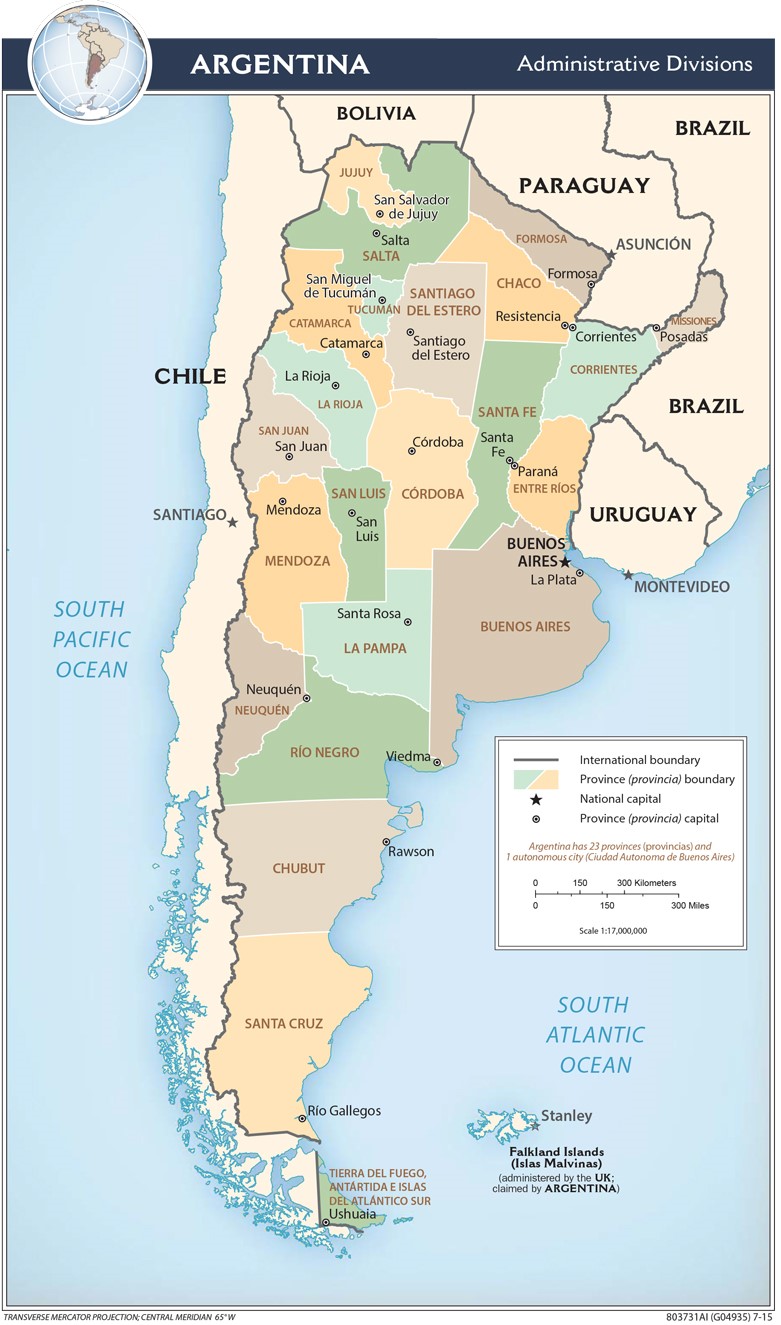 map Arjantin
