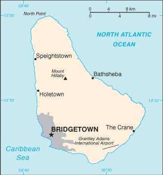 map Barbados
