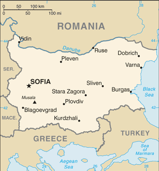 map Bulgaristan