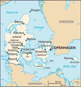 map Danimarka