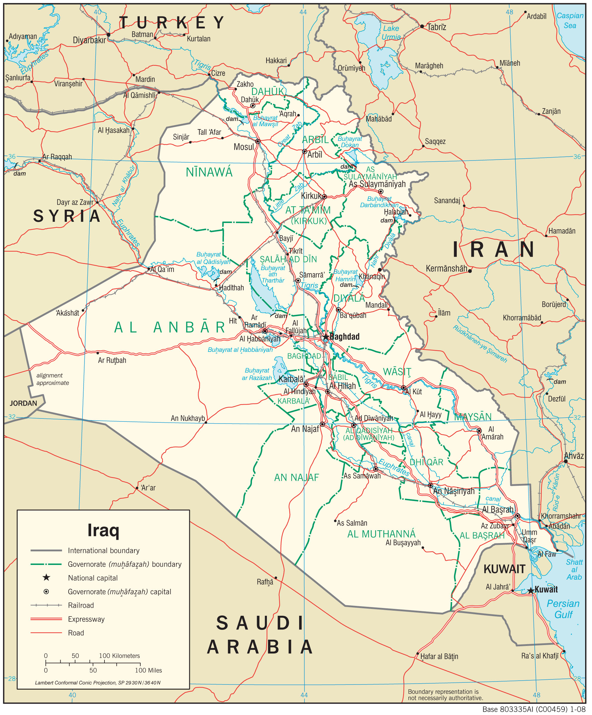 map Irak