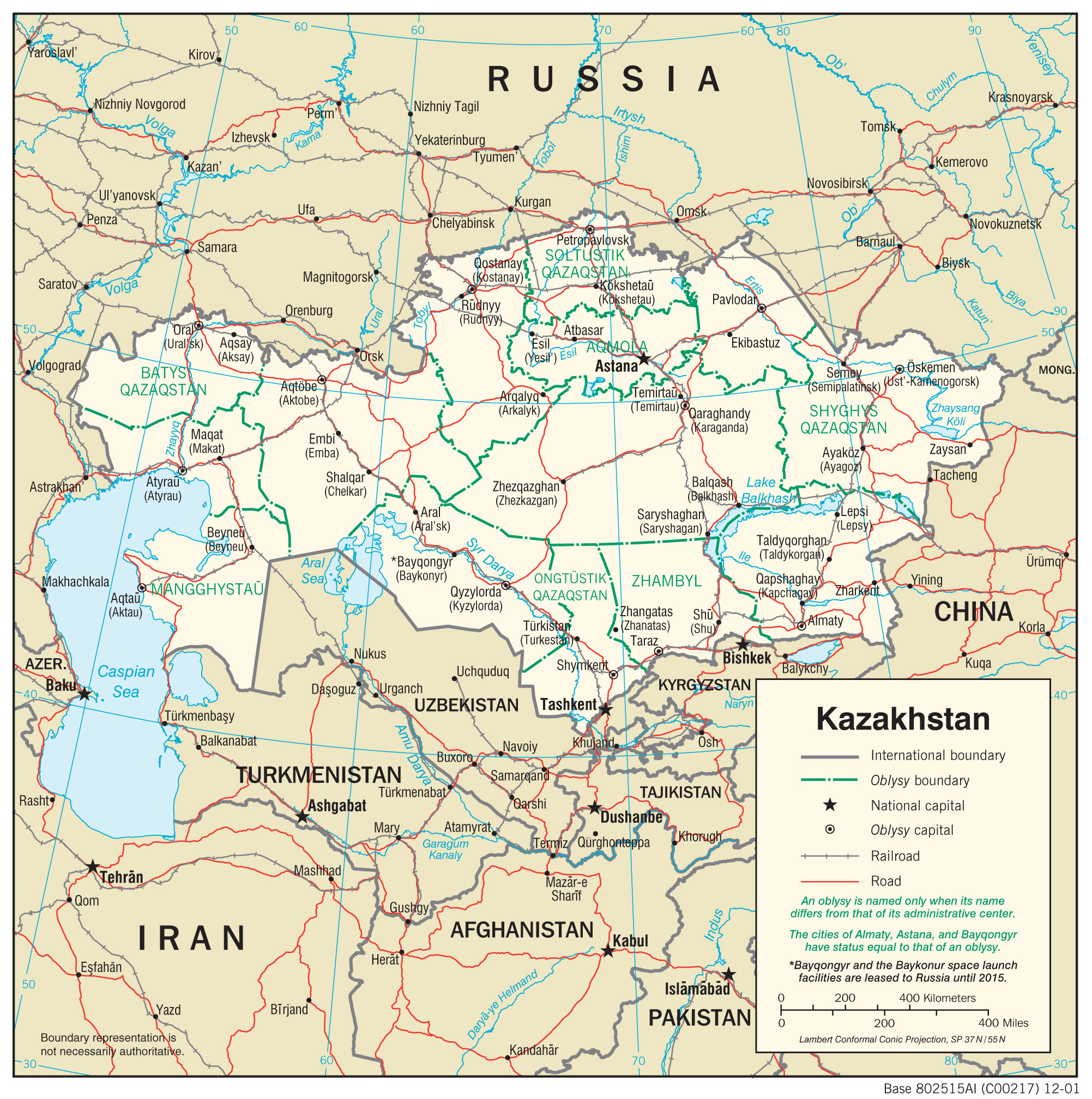 map Kazakistan