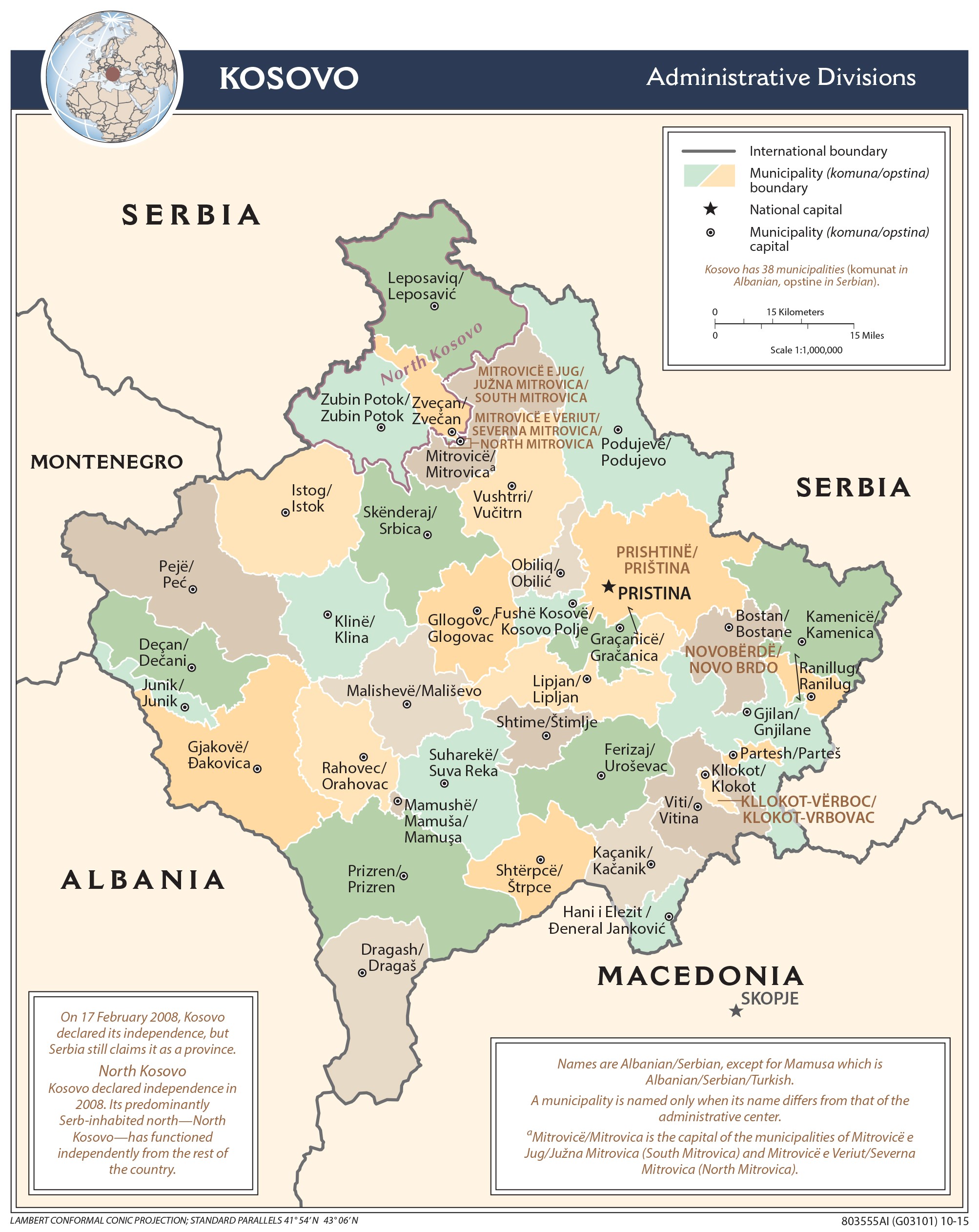 map Kosova