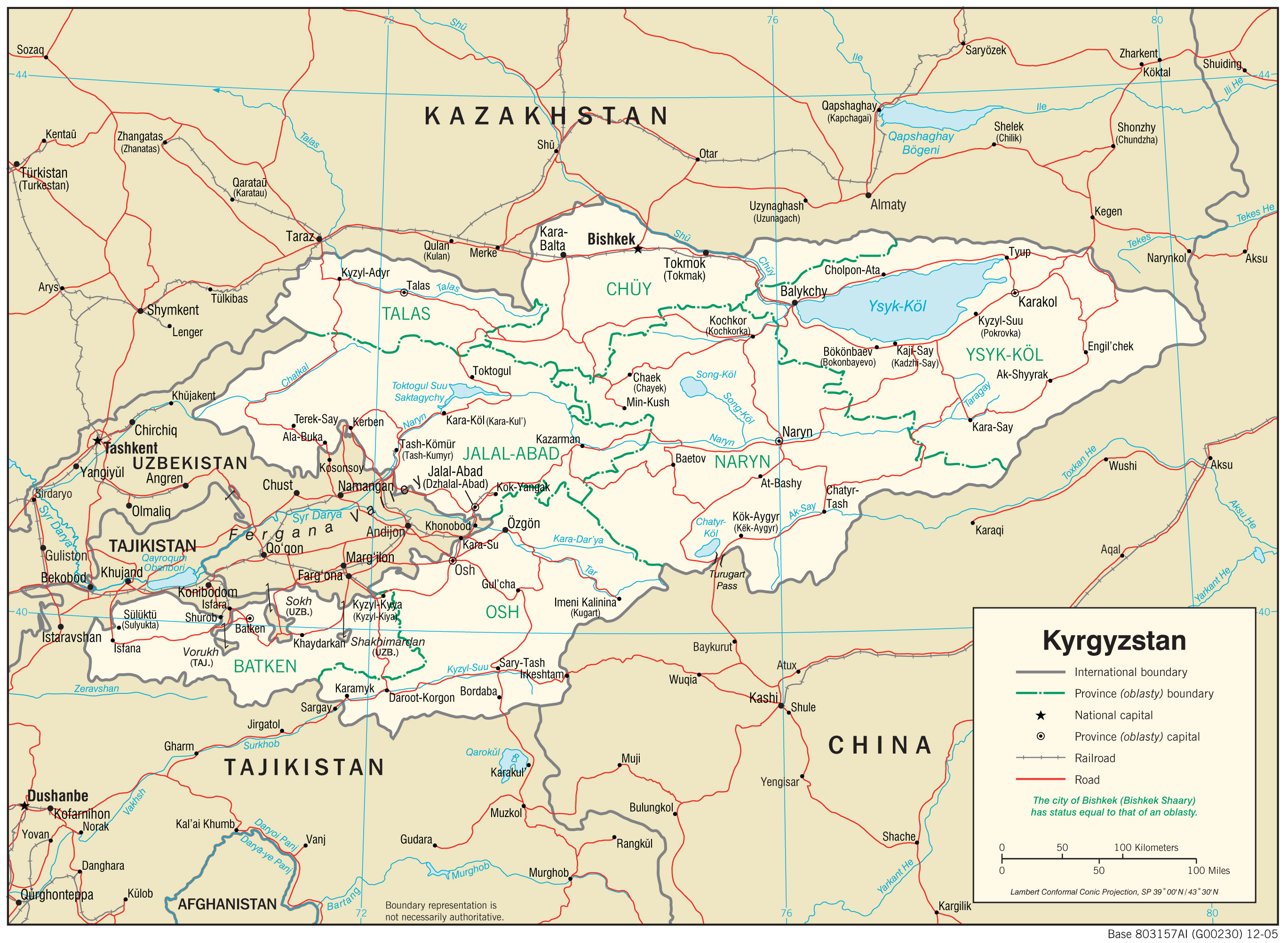 map Kırgızistan