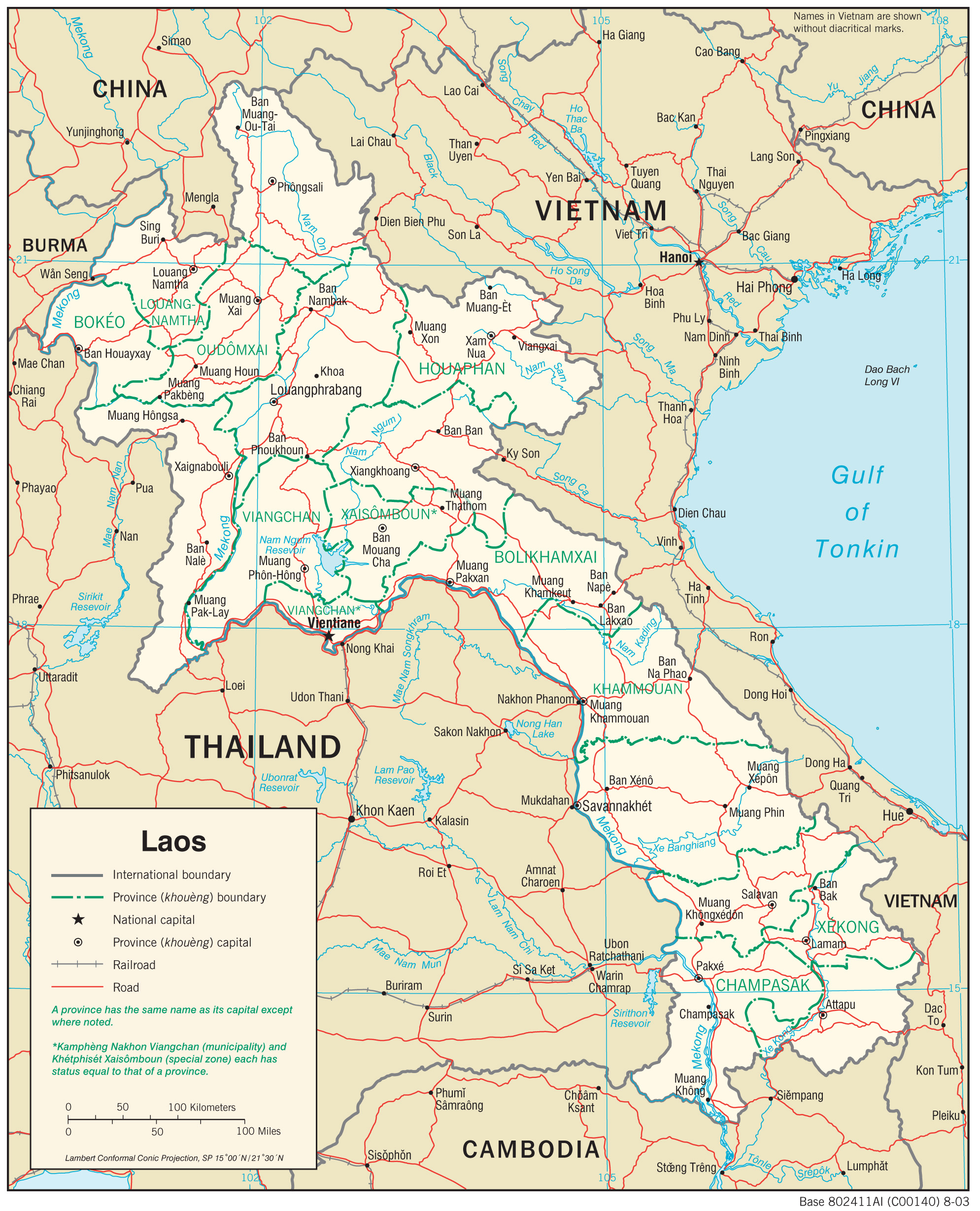 map Laos
