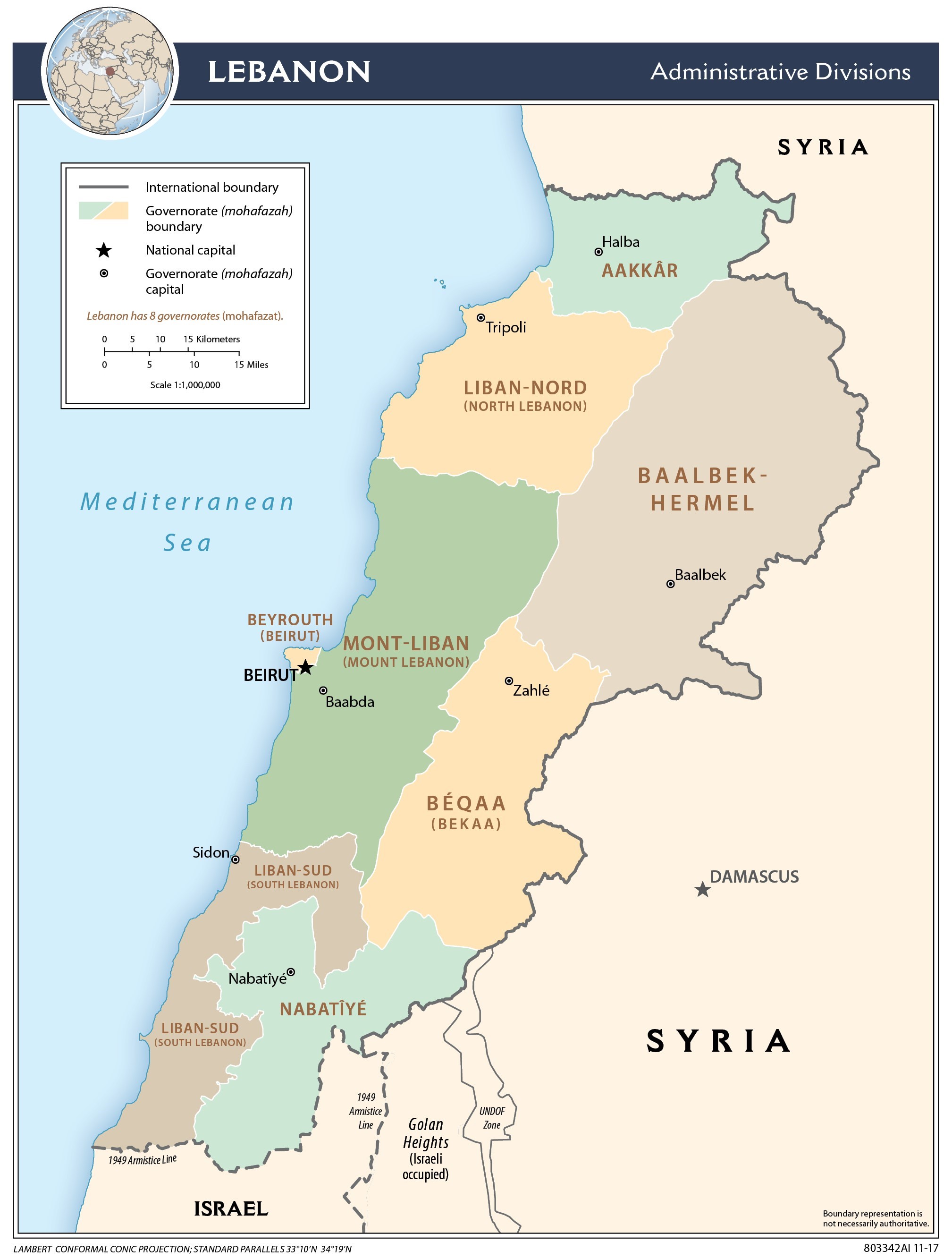 map Lübnan