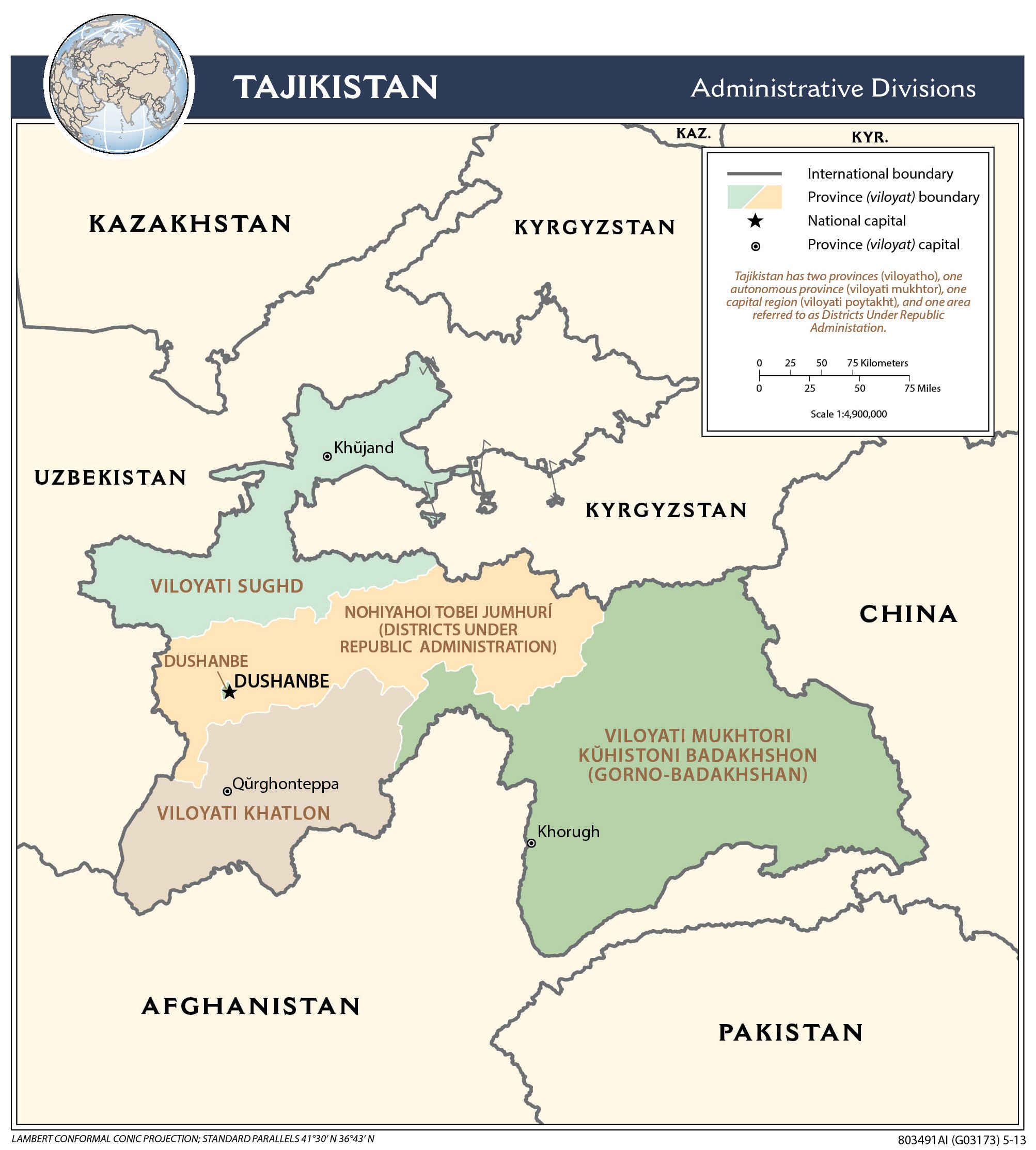 map Tacikistan