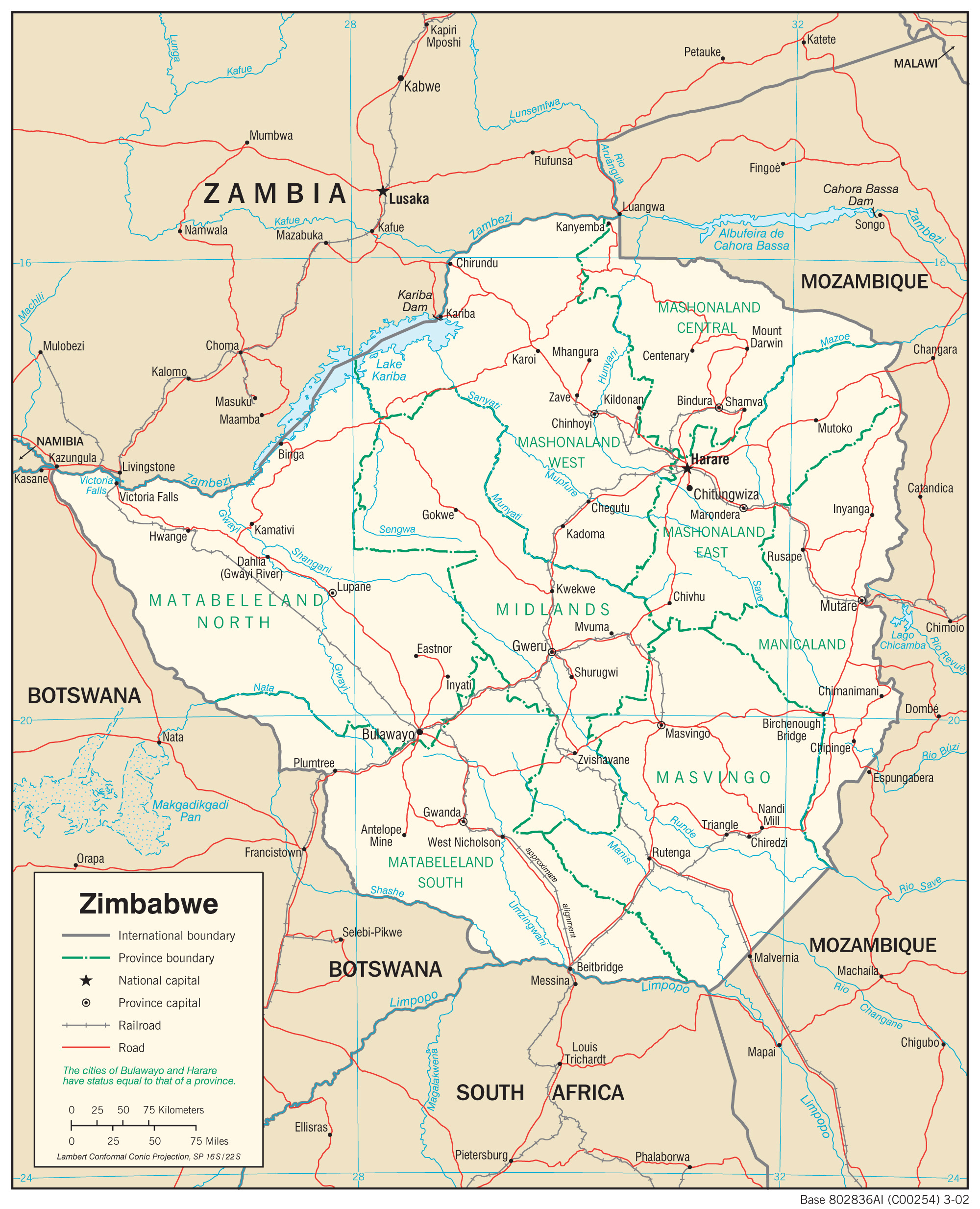 map Zimbabve