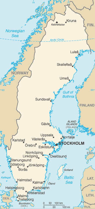 map İsveç